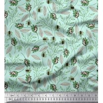 Soimoi Cotton Jersey Fabric Leaves & Insect Fabric Prints by Yard 58 Inch Wide