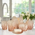 thumbnail image 3 of Decozen Orange Bathroom Accessories set of 6 Including Dispenser Toothbrush Holder Soap Dish & More, 3 of 5