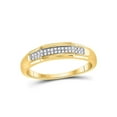 thumbnail image 3 of Solid 10k Yellow Gold His and Hers Round Diamond Matching Couple Three Rings Bridal Engagement Ring Wedding Bands Set 3/8 Ct. - (L = 6, M = 9), 3 of 5
