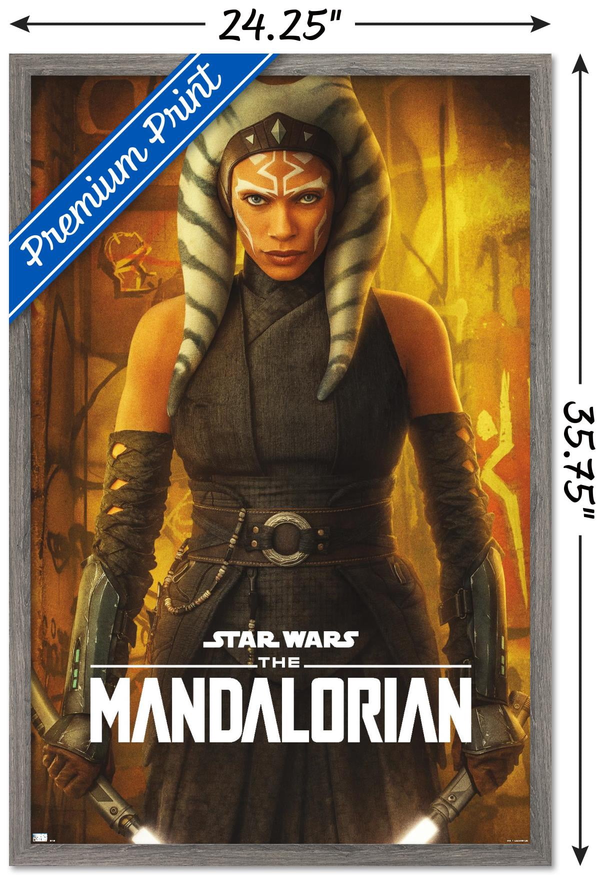 Star Wars: The Mandalorian Season 2 - Ahsoka One Sheet Wall Poster, 22.375" x 34", Framed