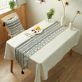 thumbnail image 6 of Geometric Lines Table Runner | White Polyester 70x13 in | Macrame Embroidery Design | Durable & Easy Care | Holiday Party Wedding Dining Table Decor | Fits 4-6 Seats, 6 of 6