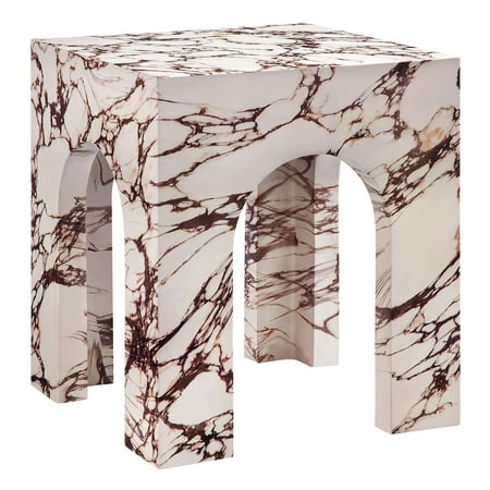 Valen Side Table in Red Marble