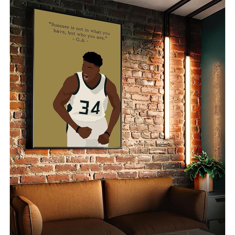 LOLUIS Giannis Antetokounmpo Inspirational Quotes Wall Art, Sports  Motivational Art Print Decor Gifts for Home Office, Basketball Superstar  Poster