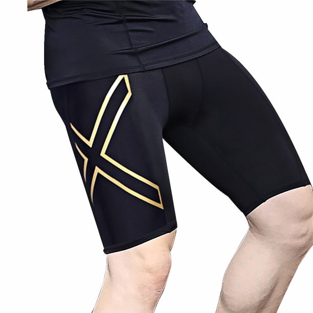 Pantalones de compresión, pantalones ajustados para correr, pantalones deportivos transpirables que absorben la humedad para hombres, pantalones cortos para correr y fitness, pantalones cortos para