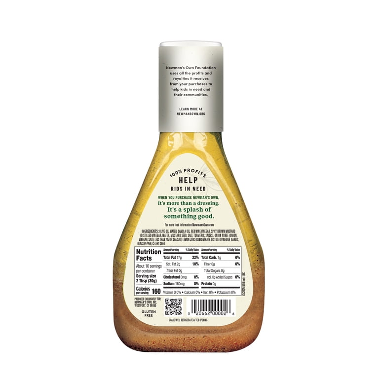 newman's own classic oil and vinegar dressing Own, Salad Dressing, 16 fl oz Size:48 Long