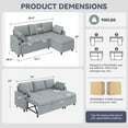 thumbnail image 2 of YODOLLA Sofa Bed, 3 in 1 Sleeper Sofa with Storage Chair, Fabric L Shape Couch, Sectional Pull Out Sofa Bed Mid Century Modern Couch for Living Room Clearance, Comfy Sleeper Couch in Gray, 2 of 7