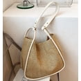 thumbnail image 2 of LHSHID Women Straw Bags Summer Rattan Hand-Woven Beach Large Tote Bag Fashion Handbag with PU Strap, 2 of 6