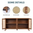 thumbnail image 2 of YOCWO Walnut Rattan Cabinets with Doors, Sideboard Buffet Cabinet for Living Room Entryway Kitchen, 2 of 6