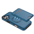thumbnail image 2 of Compatible With iPhone 16 Magnetic Detachable Wallet Case,PU Leather Back Flip Kickstand,[Compatible With Magsafe],With Card Slots,Shockproof Rugged Phone Case Cover,Blue, 2 of 9