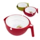 thumbnail image 5 of GOOHOCHY 1 cesta de filtro portátil de doble capa para lavar arroz, secar frutas y verduras, coladores y utensilios de cocina (rojo y blanco), 5 of 8