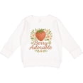 thumbnail image 2 of Inktastic Berry Adorable Strawberry Floral Design Toddler Sweatshirt, 2 of 4