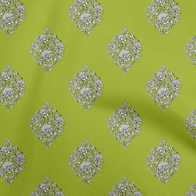 oneOone Velvet Light Green Fabric Block Craft Projects Decor Fabric Printed By The Yard 58 Inch Wide