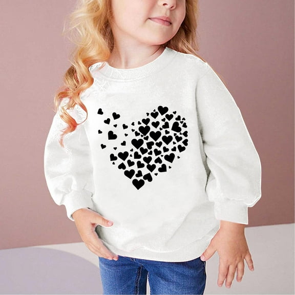 Fesfesfes Cute Clothes for Girls Size 2-9 Printed Long Sleeve Round Neck Sweatshirts Fall and Winter Thermal Tops Can Be as Christmas Day Gifts