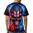 thumbnail image 5 of LAOLIUSN Men's Lightning Skull T-Shirt Patriotic Theme Tee American Flag Graphic Top, S-4XL, 5 of 7