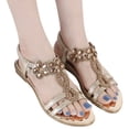 thumbnail image 1 of Sandalias Flores Con Diamantes Imitación para Mujer Planas Antideslizantes A La Viajes Al Aire Libre, 1 of 9