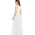 thumbnail image 3 of Drtj Girls A-Line Maxi Dress Junior Bridesmaid Flower Girl Dresses Off-Shoulder Chiffon Dress for Wedding Pageant, 3 of 6