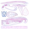 thumbnail image 1 of 10 Piezas de Reg Métrica Francesa, Herramientas de Costura de Plástico, Reg de Medida para Coser Suministros de Costura, 10 Esti Sunnimix Regla de curva francesa, 1 of 8