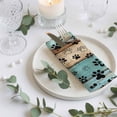 thumbnail image 3 of Cloth Napkins Set of 2 - 20x20 Inches, Aqua Brown Washable Reusable Table Napkins, Rustic Farmhouse Dog Paw Vintage Soft & Absortbent Dining Napkin for Party Wedding Hotel Restaurant, 3 of 8