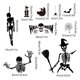 thumbnail image 4 of Juego de 9 pegatinas de esqueletos divertidos para Halloween con decoración de pared y ventana para una fiesta espeluznante y divertida, 4 of 8