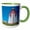 Green/White, variant on 3drose, Canada, Newfoundland, St. Anthony. Lighthouse at Fishing Point, 11oz Magic Transforming Mug