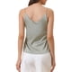 thumbnail image 3 of Camiseta de satén para mujer, top sin mangas con escote en V, elegante y casual, camisa de dormir 2026 XS gris, 3 of 6