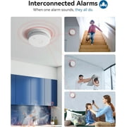 SITERWELL Smoke Detector, Hardwired Interconnected, Photoelectric Smoke Alarm with 9V Backup Battery, Fire Alarm with Test/Silence Button, ETL-9th Listed, GS562A, 10 Packs