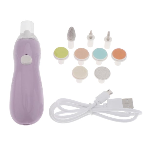 Baby Electric Pulidor De Uñas Manicura Seguro Carga USB Púrpura Sunnimix Pluma de uñas eléctrica infantil