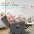 thumbnail image 2 of MEETWARM Power Swivel Rocking Glider Recliner Chair with Heat and Vibration, Electric Rocker Nursery Reclining Chair, Wingback Tufted Upholstered Recliner for Living Room, Type-C & USB Ports (Grey), 2 of 8