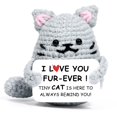 thumbnail image 1 of Figura de juguete AiCase con forma de gato de ganchillo, regalo para el día de San Valentín, 1 of 7