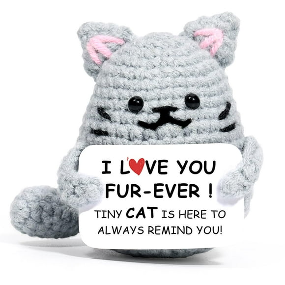 Figura de juguete AiCase con forma de gato de ganchillo, regalo para el día de San Valentín