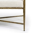 thumbnail image 3 of Lalia Modern Upholstered 48-inch Hammered Metal Accent Bench with Roll Arms, Matte Gold, 3 of 13