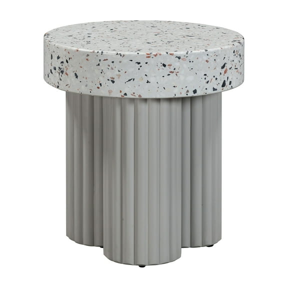 Clover Faux Terrazzo Indoor / Outdoor Round Side Table