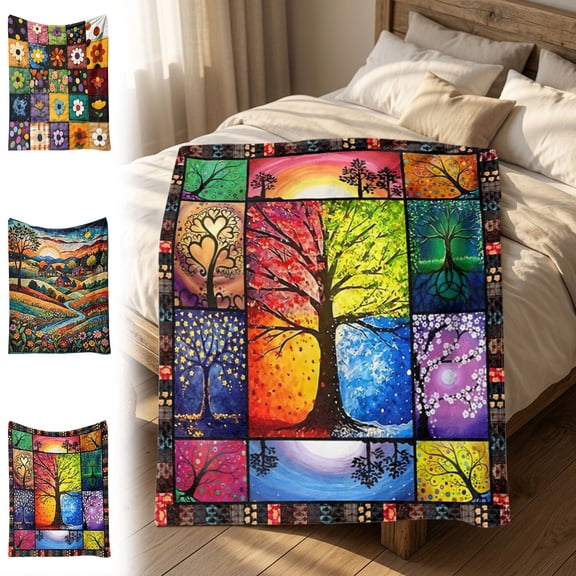 WDOBM Warm Blanket, Plush Blanket, 39x27.6 Inch Printed Soft Small Nap Blanket, Flannel Blanket, Thick Blanket, Machine Washable Blanket for Sofa Throw Blanket