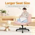 thumbnail image 4 of CQAOE Criss Cross Chair with Wheels, Armless Wide Seat Ergonomic Adjustable Swivel Desk Chair, Comfortable Cross-Legged Task Chair for Home Office, Bedroom, Vanity (Pink), 4 of 8