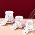 thumbnail image 4 of Bearachild Juego de 3 tazas de té de cerámica con relieve de loto, elegantes tazas de cerámica para momentos de meditación, con diseño de Teteras amarillo, 4 of 6