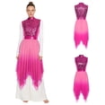 thumbnail image 4 of renvena Women Liturgical Praise Tunic Overlay Dress Lyrical Dance Contemporary Worship Hot Pink XL, 4 of 7