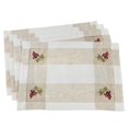 thumbnail image 1 of SARO 2230.I1419B Sets de Table Ourlets avec Motif de Raisin Brodé Ivoire - Lot de 4, 1 of 1