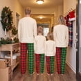 thumbnail image 4 of Nibbcoa Family Matching Christmas Pajamas Reindeer Long Sleeve Tops Plaid Pants, 4 of 10