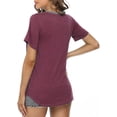 thumbnail image 4 of HTOOQ T-Shirts à Manches Courtes d'Été Décontractés pour Femmes T-Shirt avec Poche, 4 of 5