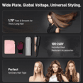 thumbnail image 6 of RACCOMB Professional Styling & Heating Hair Straightener. Vibration Infrared Technology, 1.75" Ceramic Plates Flat Iron, 320°F - 450°F, Black, 6 of 8