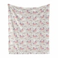 thumbnail image 1 of Rainbow Soft Flannel Fleece Throw Blanket, Dreamy Unicorn Pattern Repetitive Clouds Stars, Cozy Plush for Indoor and Outdoor Use, 60" x 80", Pale Salmon Multicolor, by Ambesonne, 1 of 5