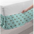 thumbnail image 2 of Dinosaur Bed Skirt, Tyrannosaurus Prehistoric Animal Dino Bone Skeleton Silhouettes, Elastic Bedskirt Dust Ruffle Wrap Around for Bedding Decor, 4 Sizes, Reseda Green Pale Blue, by Ambesonne, 2 of 2