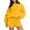 Yellow, variant on BXINGOHAI 2 Piece Outfits for Women fall winter Thin Fleece Sets Crewneck Long Sleeved Tops and Elastic Waist Shorts Loungewear Set Sale Yellow,M