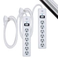 thumbnail image 1 of Protector contra Sobretensiones GE 6 Tomas Paquete de 2 con Cable de 1.8 m 800 Julios, 1 of 7