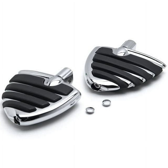 Krator Chrome Motorcycle Wing Foot Pegs Footrests L+R Compatible with Suzuki Boulevard M90 2009 & 2013 Front