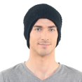 thumbnail image 2 of Mens Slouchy Long Beanie Knit Cap for Summer Winter Oversize black, 2 of 5