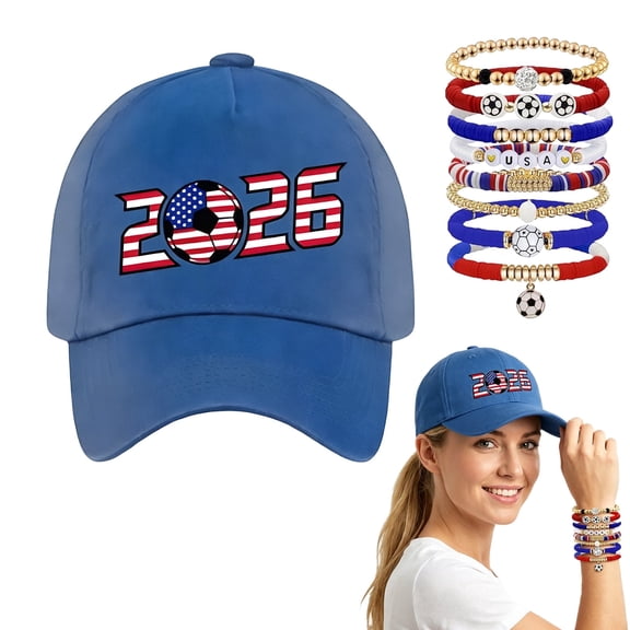 Alaiyaky Soccer Accessories Soccer Hat 2026 Game Day Bracelets Inspirational Sport Accessories for Team Player Friend Coaches Fans Gifts