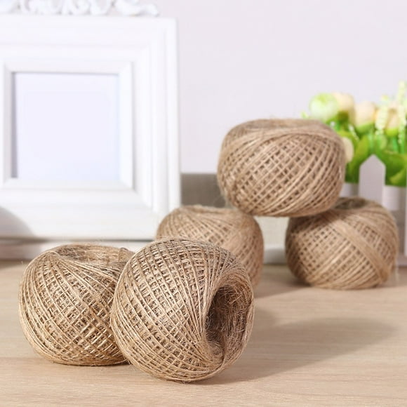 MINGYG 100M de Long Naturel Corde de Jute Lin Rustique Corde de Cordon DIY Fil de Bijouterie