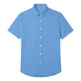 thumbnail image 3 of Nestiefly Mens Wrinkle Free Quick Dry Shirts 2026 Summer Button Short Sleeve Casual Button Down Work Hiking Dress Shirts Blue 3XL, 3 of 4