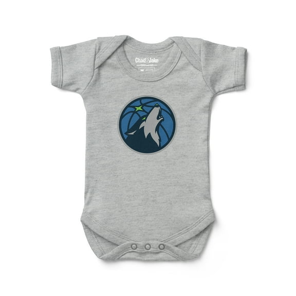 Newborn & Infant Chad & Jake Heather Gray Minnesota Timberwolves Primary Logo Bodysuit